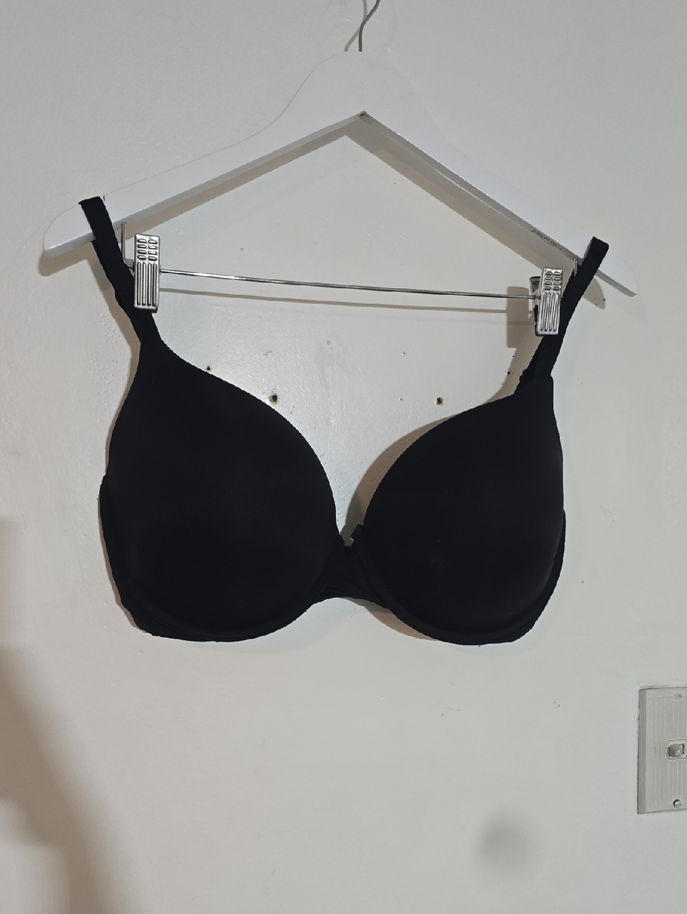 Black T-Shirt Push Up Bra - 36DDD